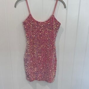 Lucy in the Sky Pink Sequin Mini Dress